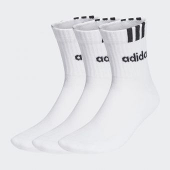 ADIDAS 3-STRIPES LINEAR HALF-CREW CUSHIONED SOCKS 3 PAIRS